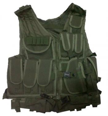 GILET TACTIQUE 8 POCHES + HOLSTER ET CEINTURON OD