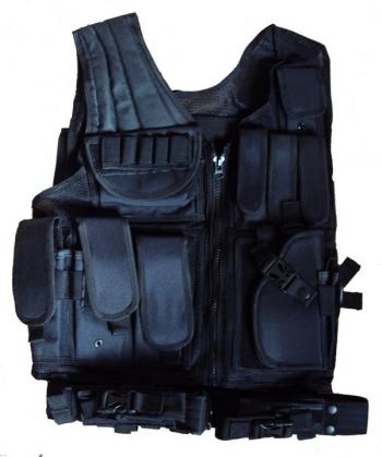 GILET TACTIQUE 8 POCHES AVEC HOLSTER ET CEINTURON MILTEC